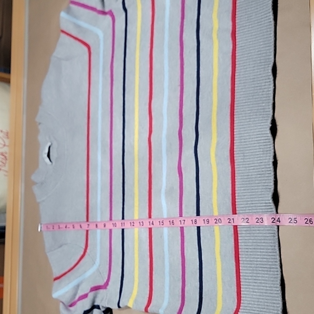La Ligne for Target Gray Sweater with Multi-Color Stripes, Long Sleeve, EUC - Picture 8 of 11